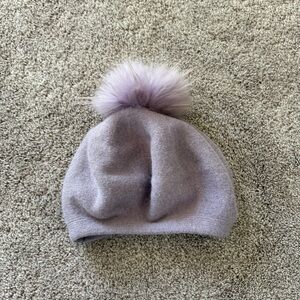 Purple Cashmere Ancora Blend Pom Beret